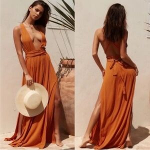 12th Tribe Vibrant Orange Dress